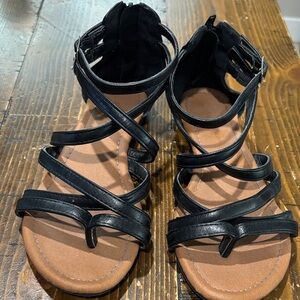 Black Strappy Sandals for Women